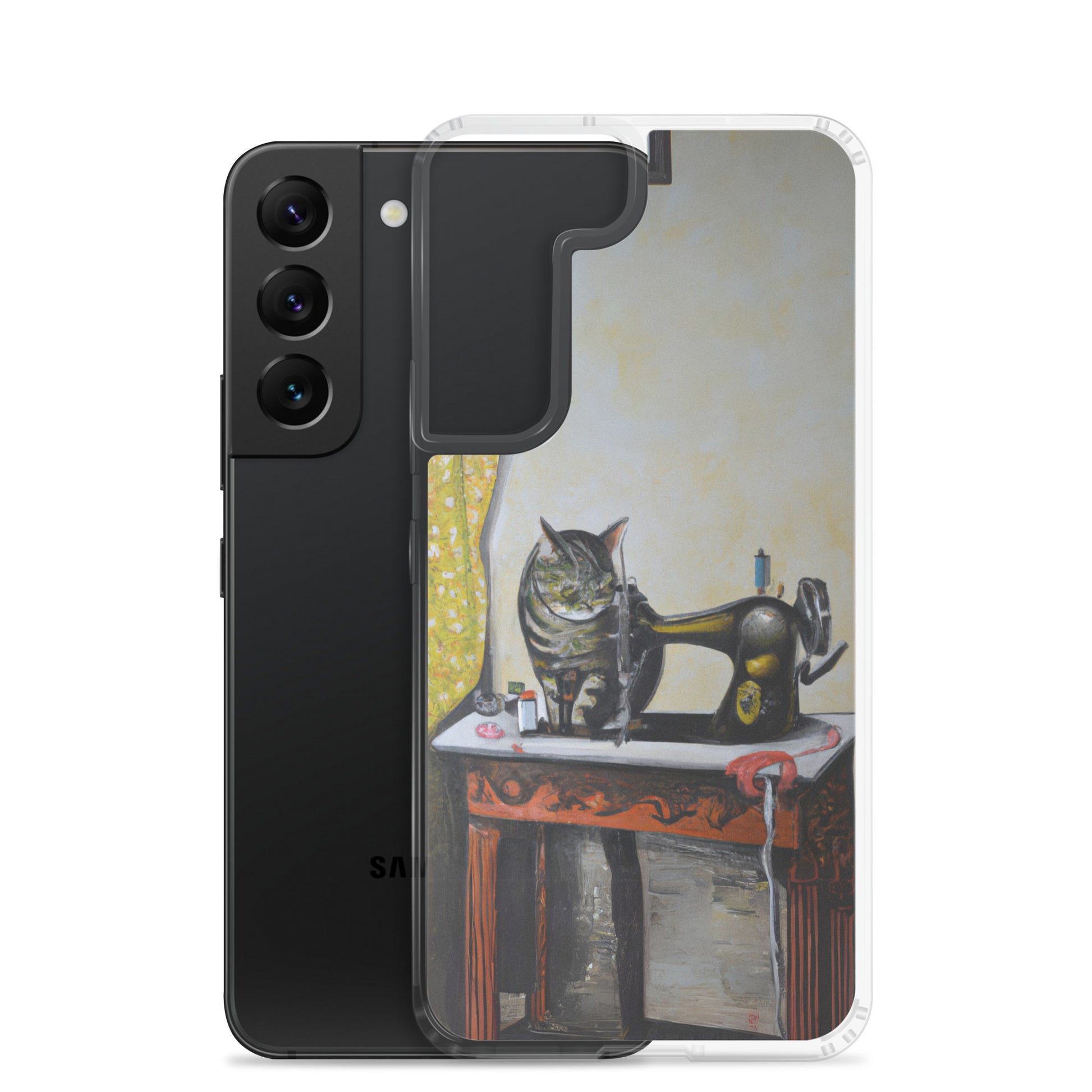 Samsung® Galaxy "Sewing Cats" Clear Phone Case Design – The Perfect Gift for People who Love to Sew