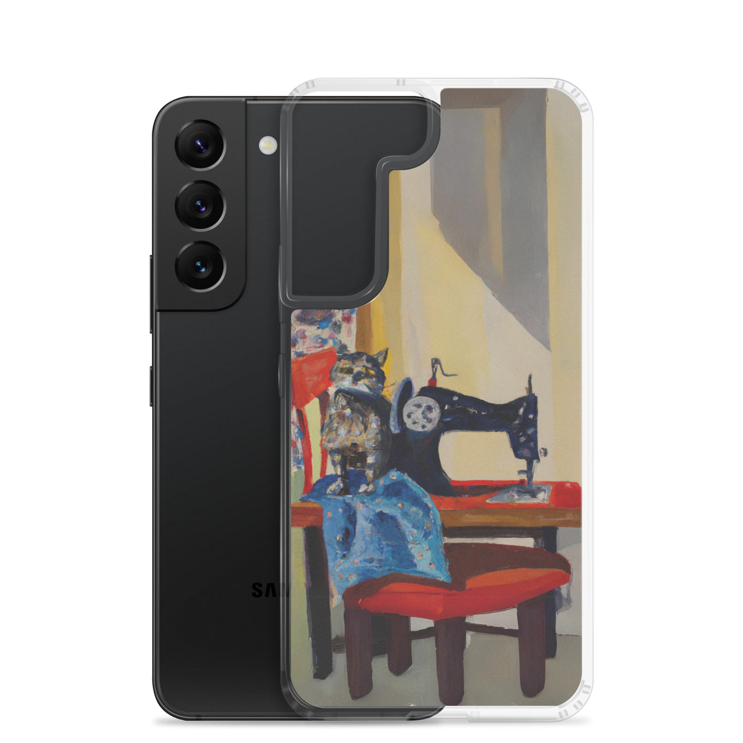 Samsung® Galaxy "Sewing Cats" Clear Phone Case Design – The Perfect Gift for People who Love to Sew