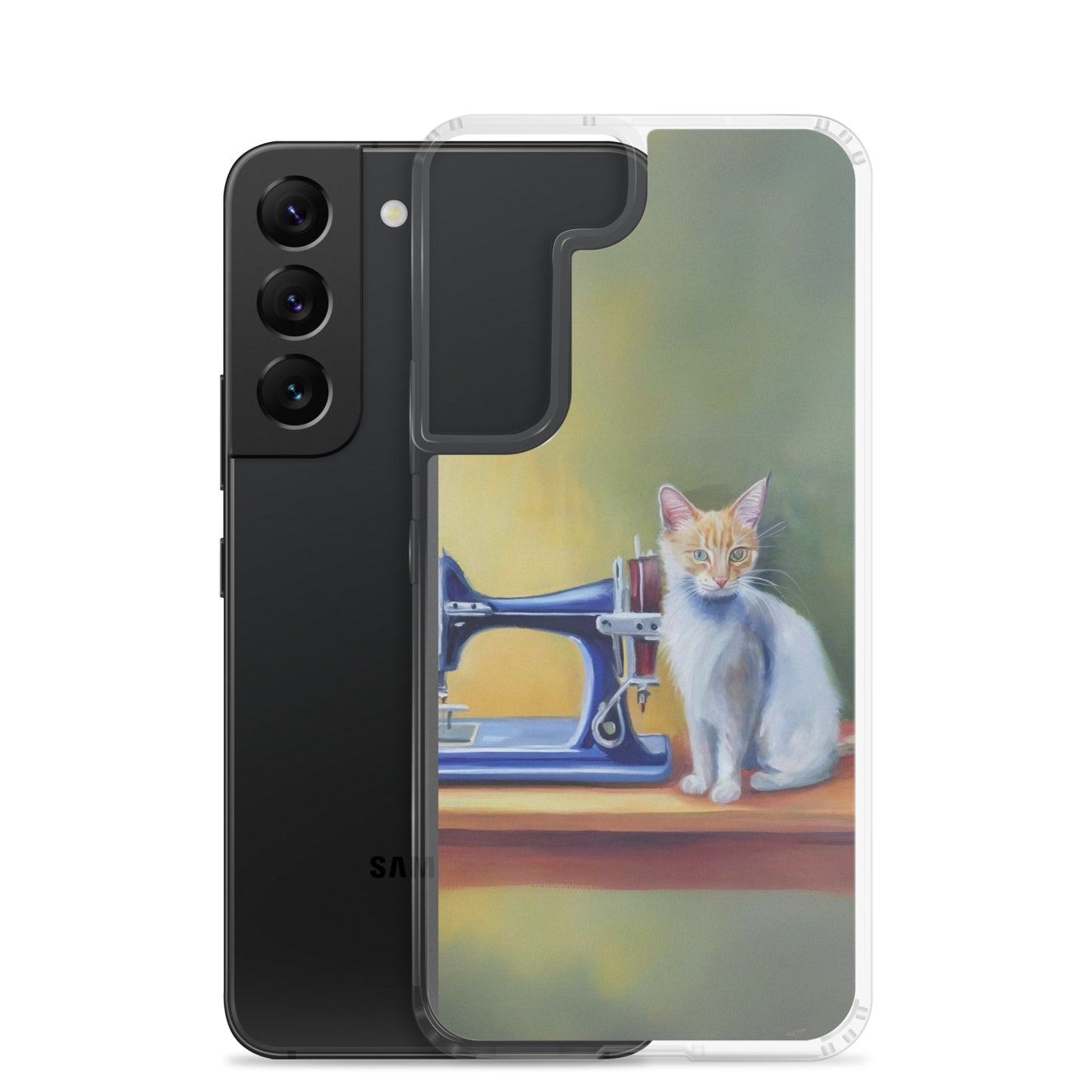 Samsung® Galaxy "Sewing Cats" Clear Phone Case Design – The Perfect Gift for People who Love to Sew