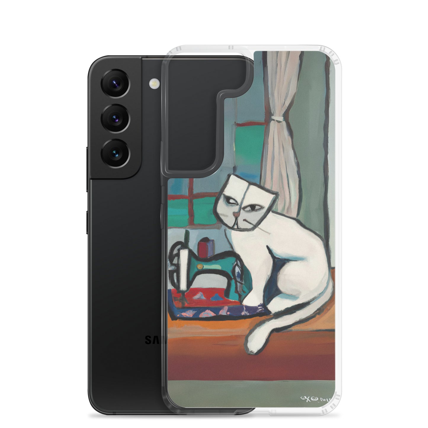 Samsung® Galaxy "Sewing Cats" Clear Phone Case Design – The Perfect Gift for People who Love to Sew