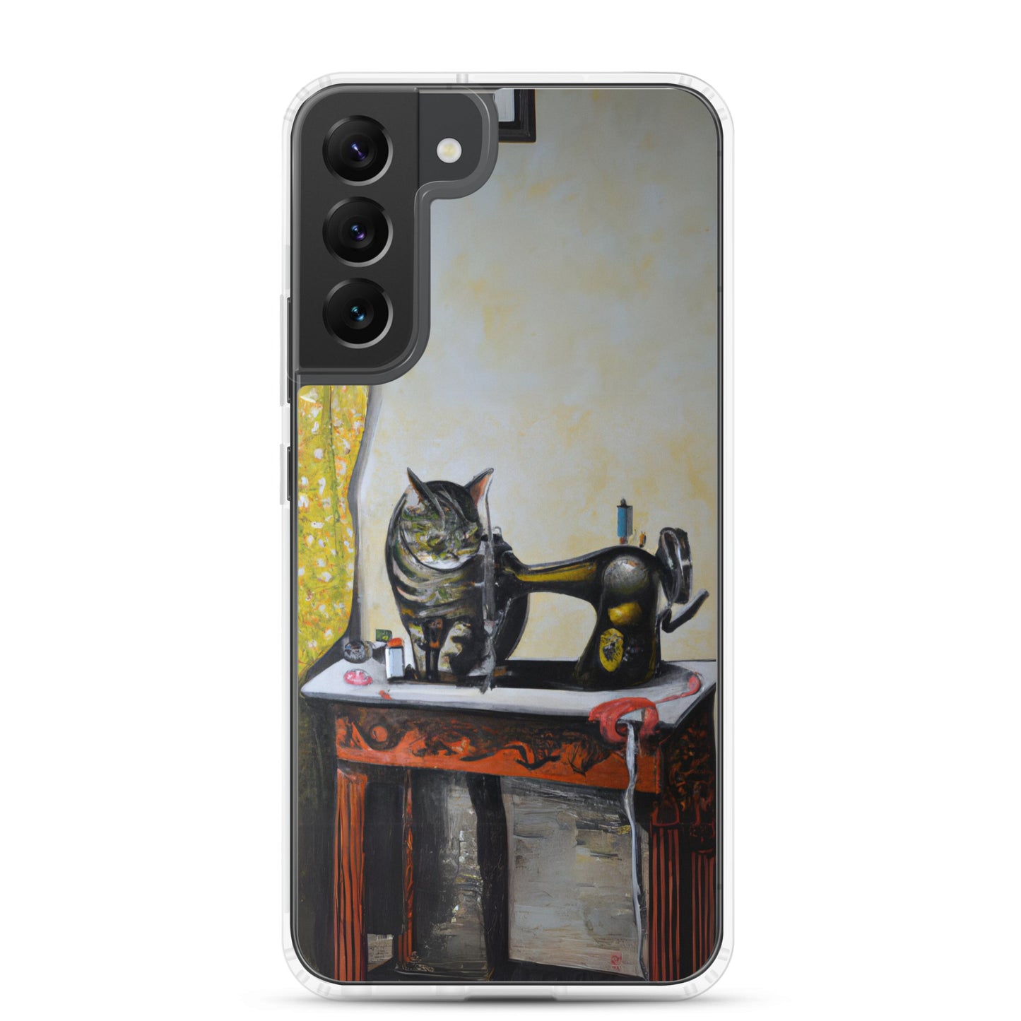 Samsung® Galaxy "Sewing Cats" Clear Phone Case Design – The Perfect Gift for People who Love to Sew