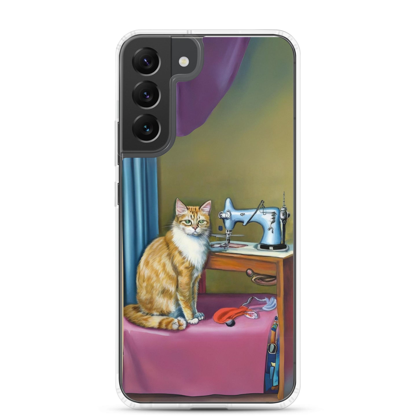 Samsung® Galaxy "Sewing Cats" Clear Phone Case Design – The Perfect Gift for People who Love to Sew