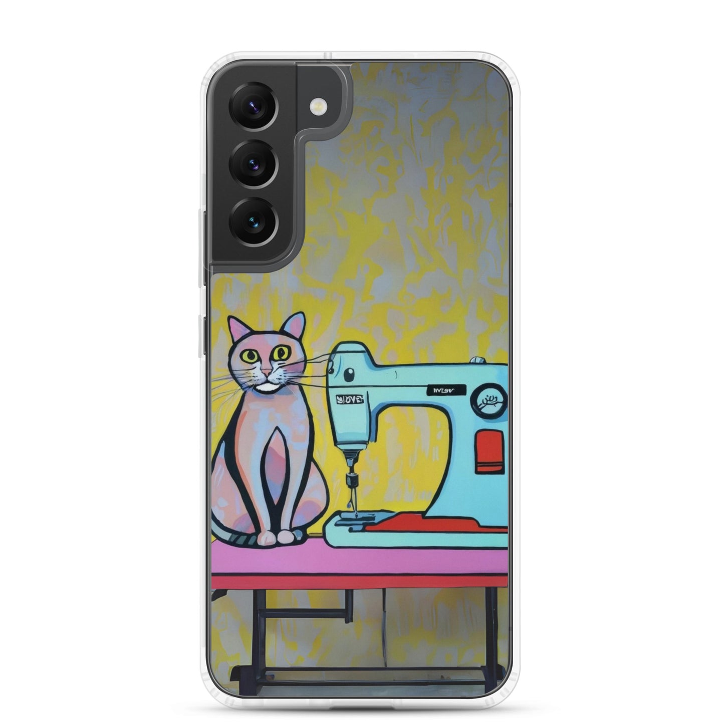 Samsung® Galaxy "Sewing Cats" Clear Phone Case Design – The Perfect Gift for People who Love to Sew