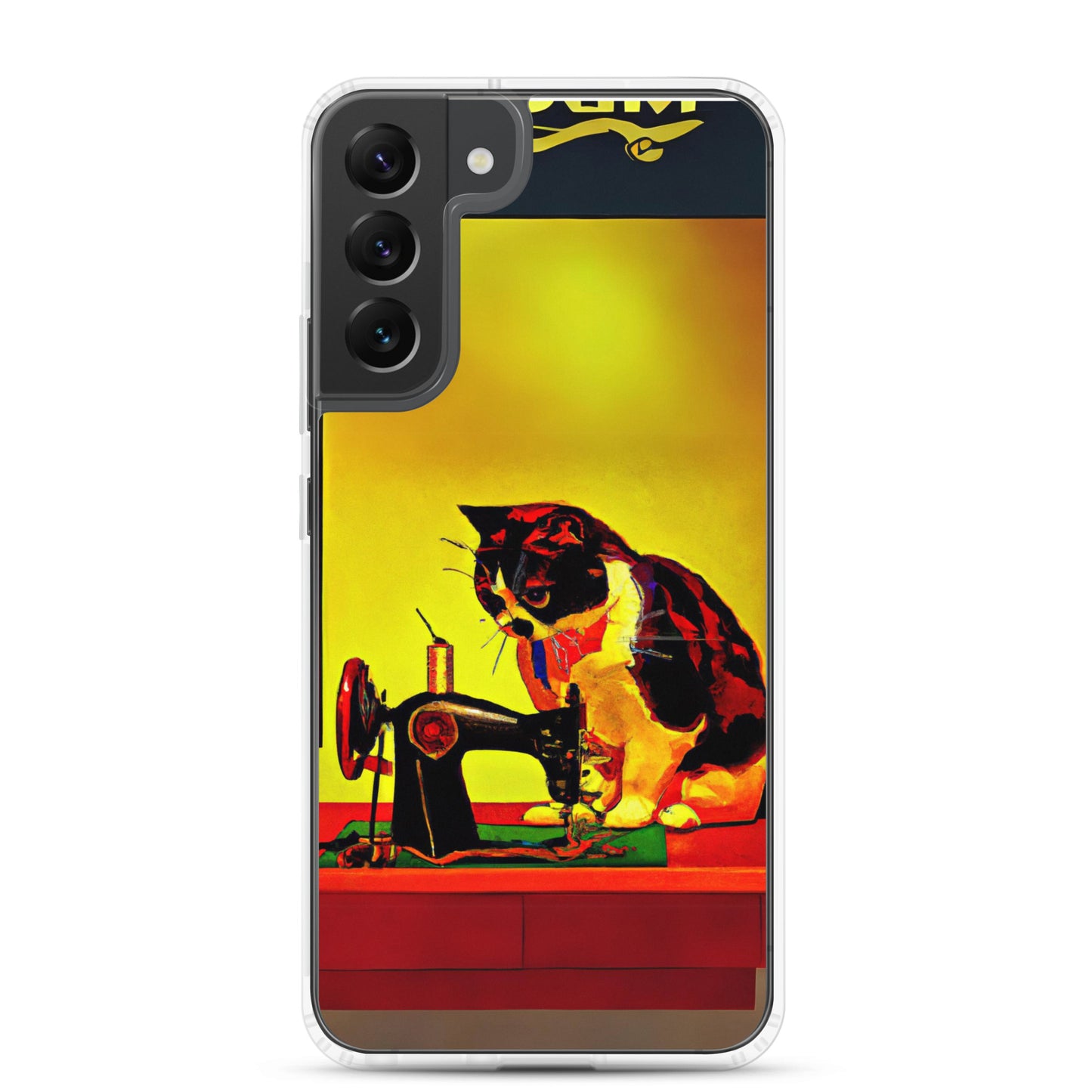 Samsung® Galaxy s22 "Sewing Cats" Clear Phone Case Design – The Perfect Gift for People who Love to Sew