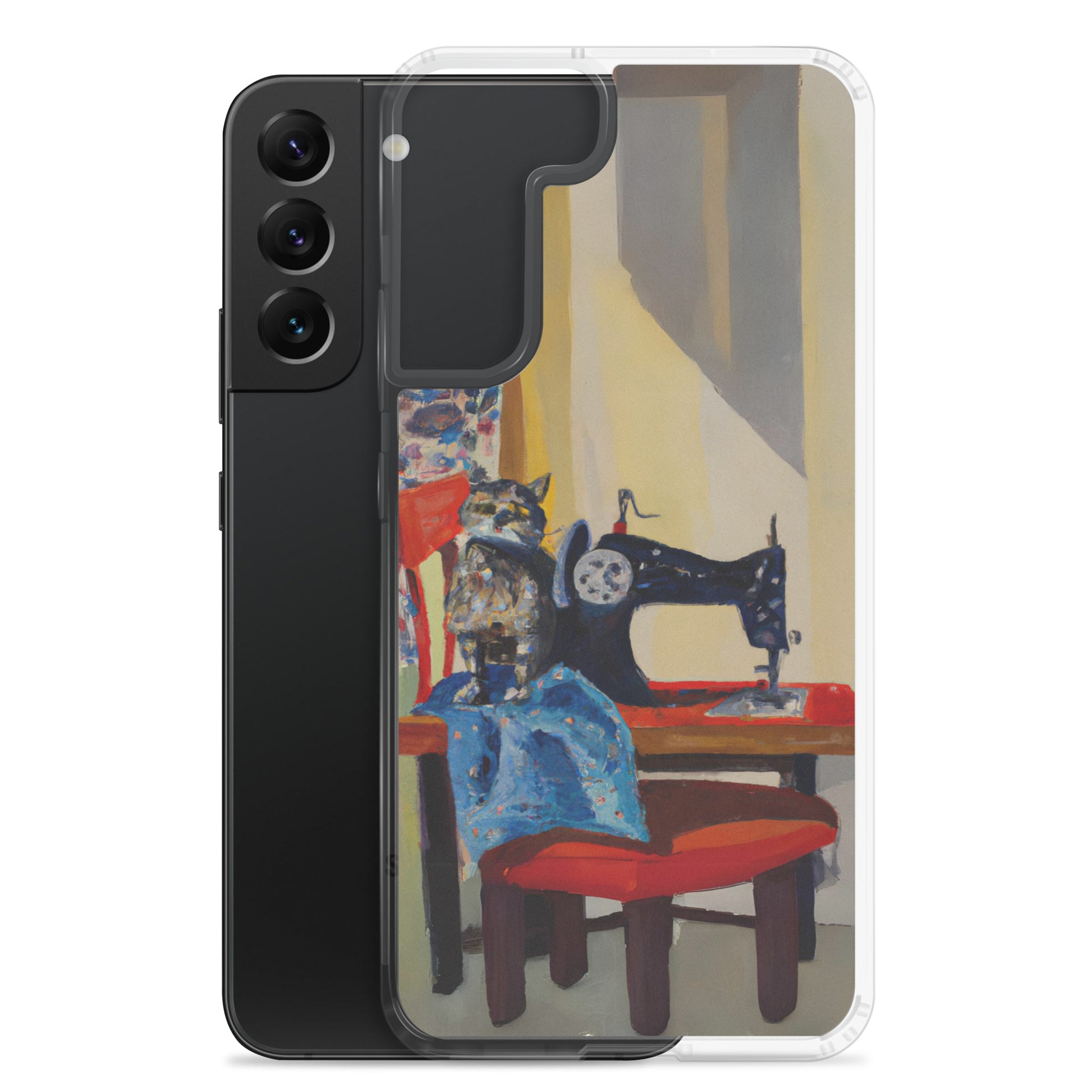 Samsung® Galaxy "Sewing Cats" Clear Phone Case Design – The Perfect Gift for People who Love to Sew