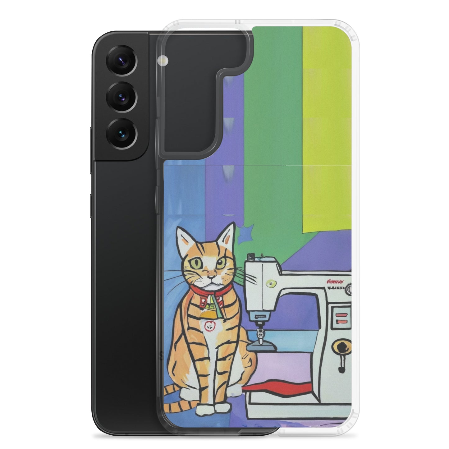 Samsung® Galaxy "Sewing Cats" Clear Phone Case Design – The Perfect Gift for People who Love to Sew