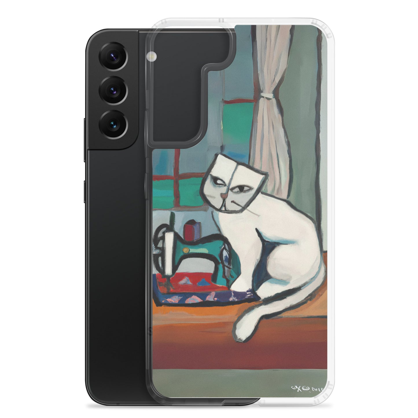 Samsung® Galaxy "Sewing Cats" Clear Phone Case Design – The Perfect Gift for People who Love to Sew