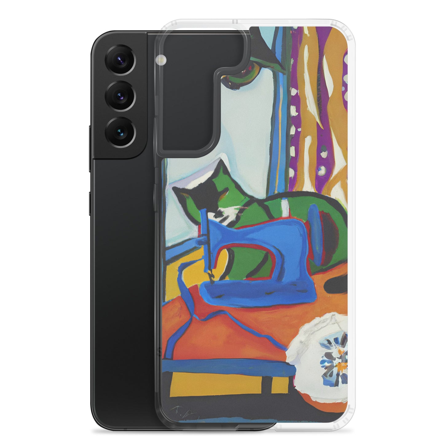 Samsung® Galaxy "Sewing Cats" Clear Phone Case Design – The Perfect Gift for People who Love to Sew