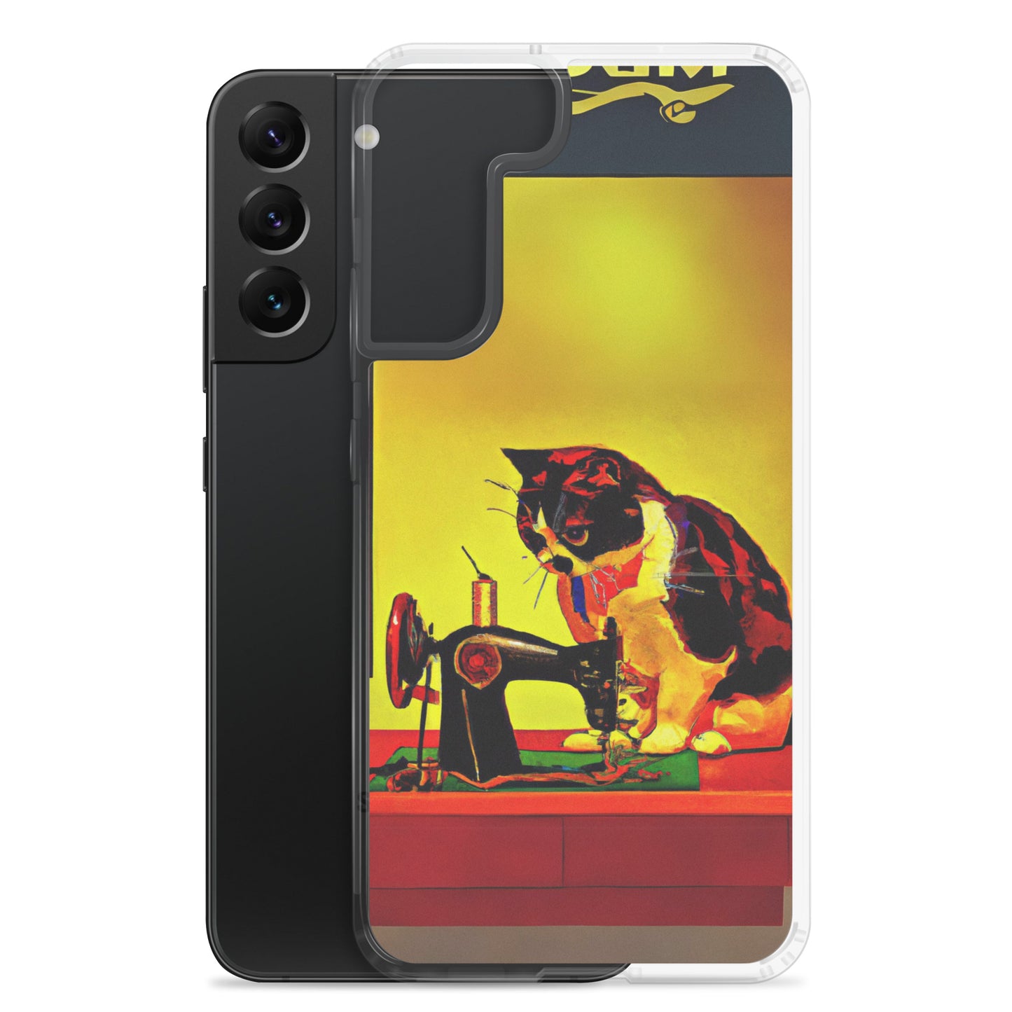 Samsung® Galaxy s22 "Sewing Cats" Clear Phone Case Design – The Perfect Gift for People who Love to Sew