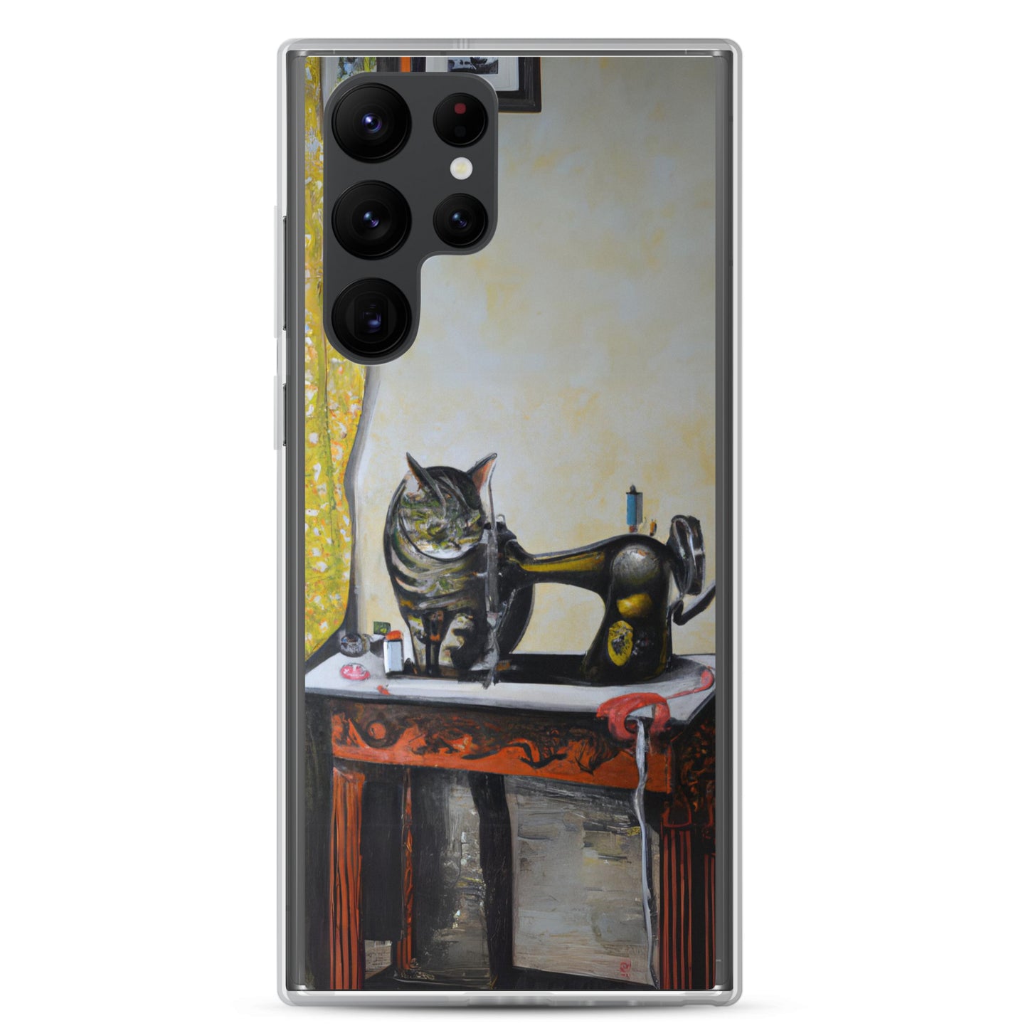 Samsung® Galaxy "Sewing Cats" Clear Phone Case Design – The Perfect Gift for People who Love to Sew