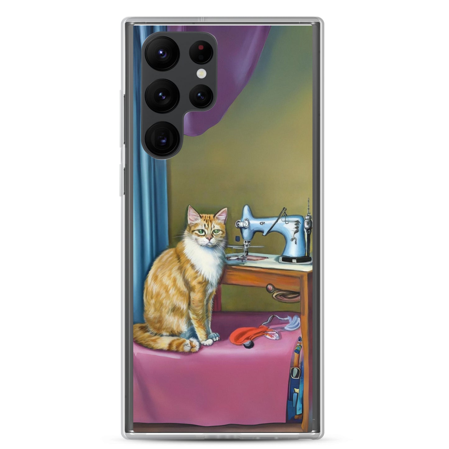 Samsung® Galaxy "Sewing Cats" Clear Phone Case Design – The Perfect Gift for People who Love to Sew