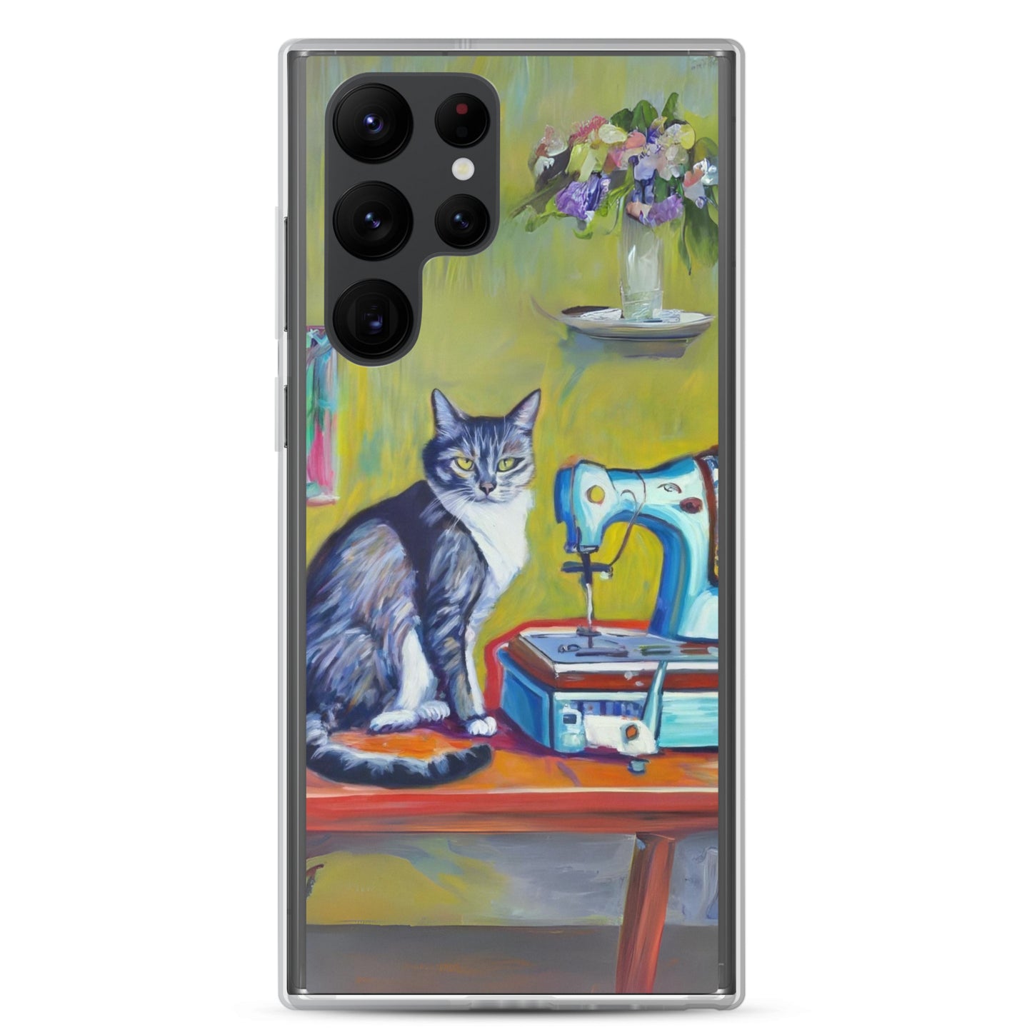 Samsung® Galaxy "Sewing Cats" Clear Phone Case Design – The Perfect Gift for People who Love to Sew