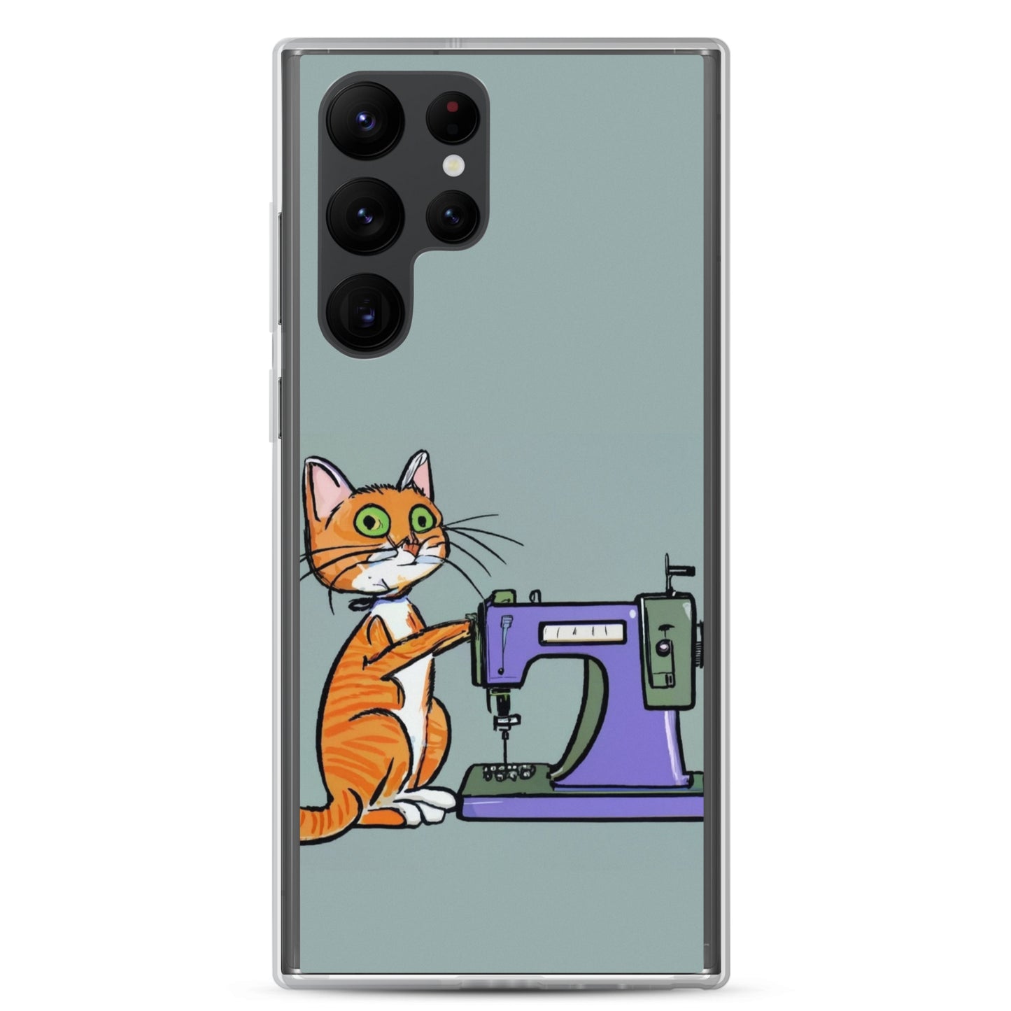 Samsung® Galaxy "Sewing Cats" Clear Phone Case Design – The Perfect Gift for People who Love to Sew