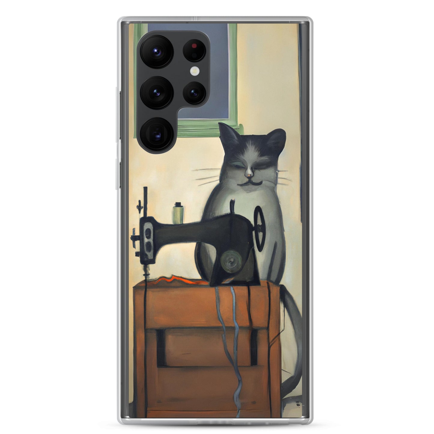 Samsung® Galaxy s22 ulra "Sewing Cats" Clear Phone Case Design – The Perfect Gift for People who Love to Sew