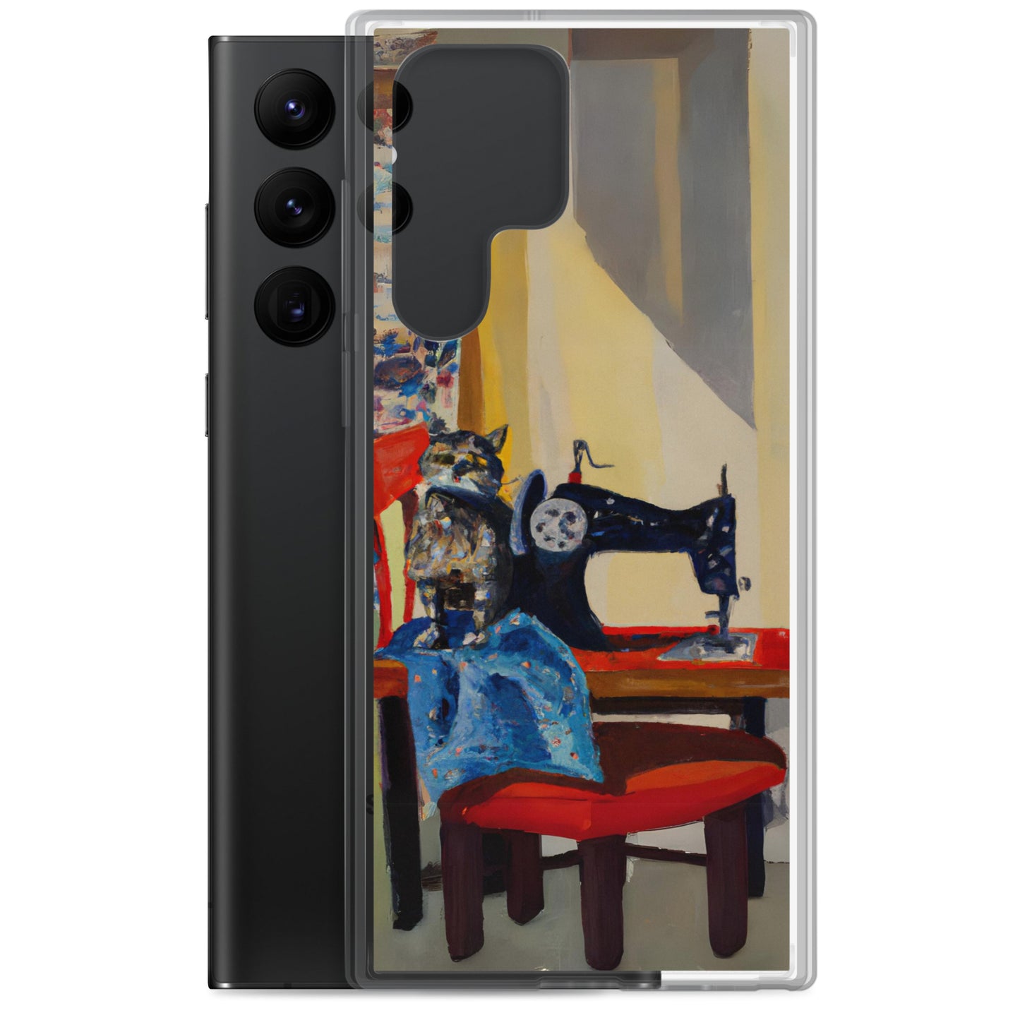 Samsung® Galaxy "Sewing Cats" Clear Phone Case Design – The Perfect Gift for People who Love to Sew