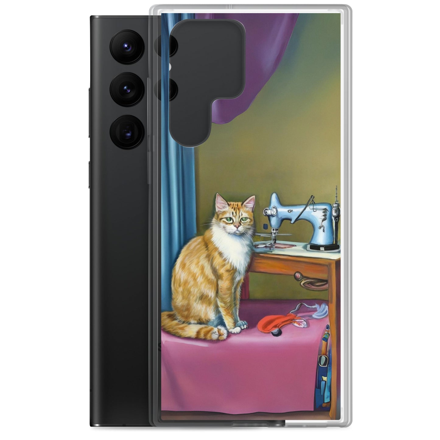 Samsung® Galaxy "Sewing Cats" Clear Phone Case Design – The Perfect Gift for People who Love to Sew