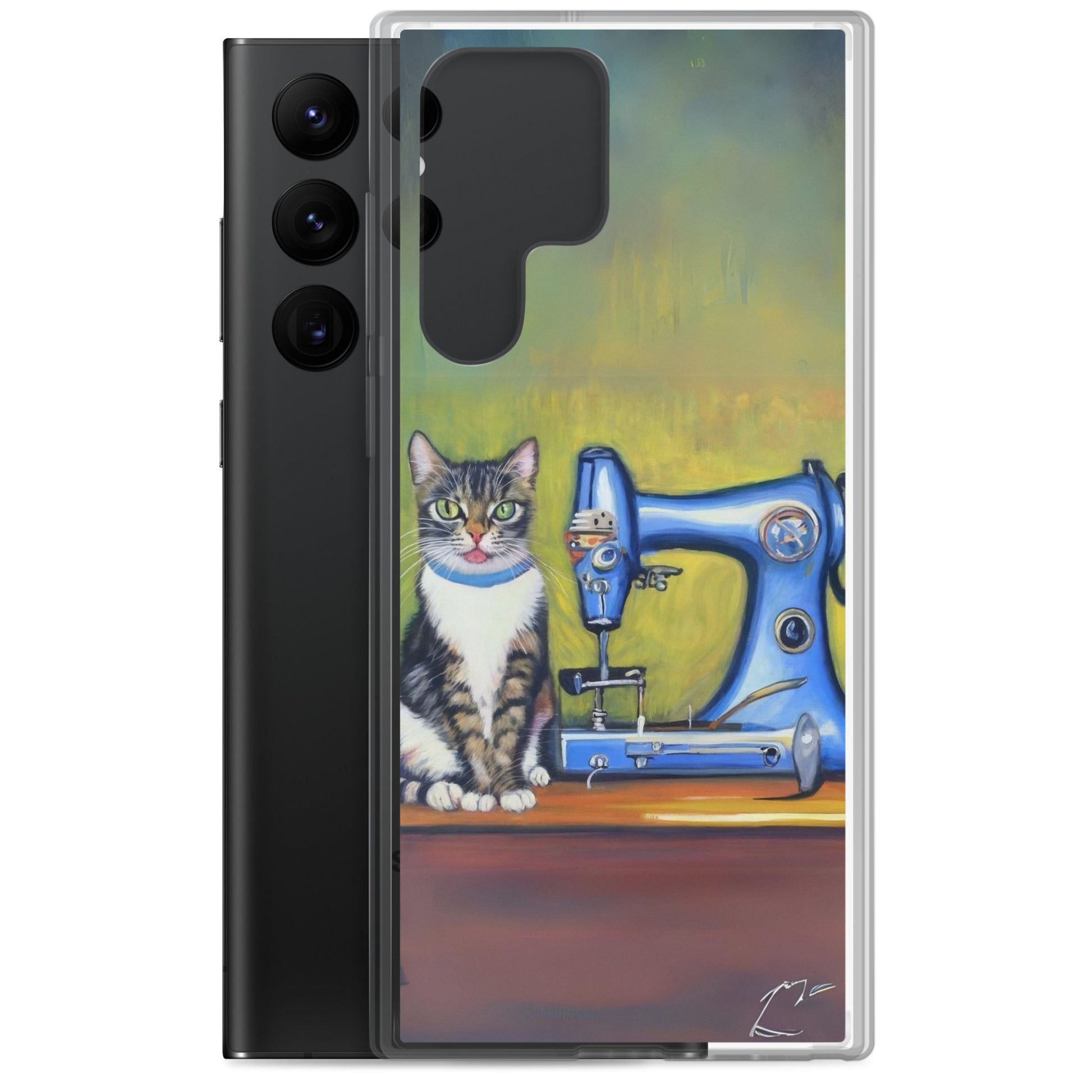 Samsung® Galaxy "Sewing Cats" Clear Phone Case Design – The Perfect Gift for People who Love to Sew