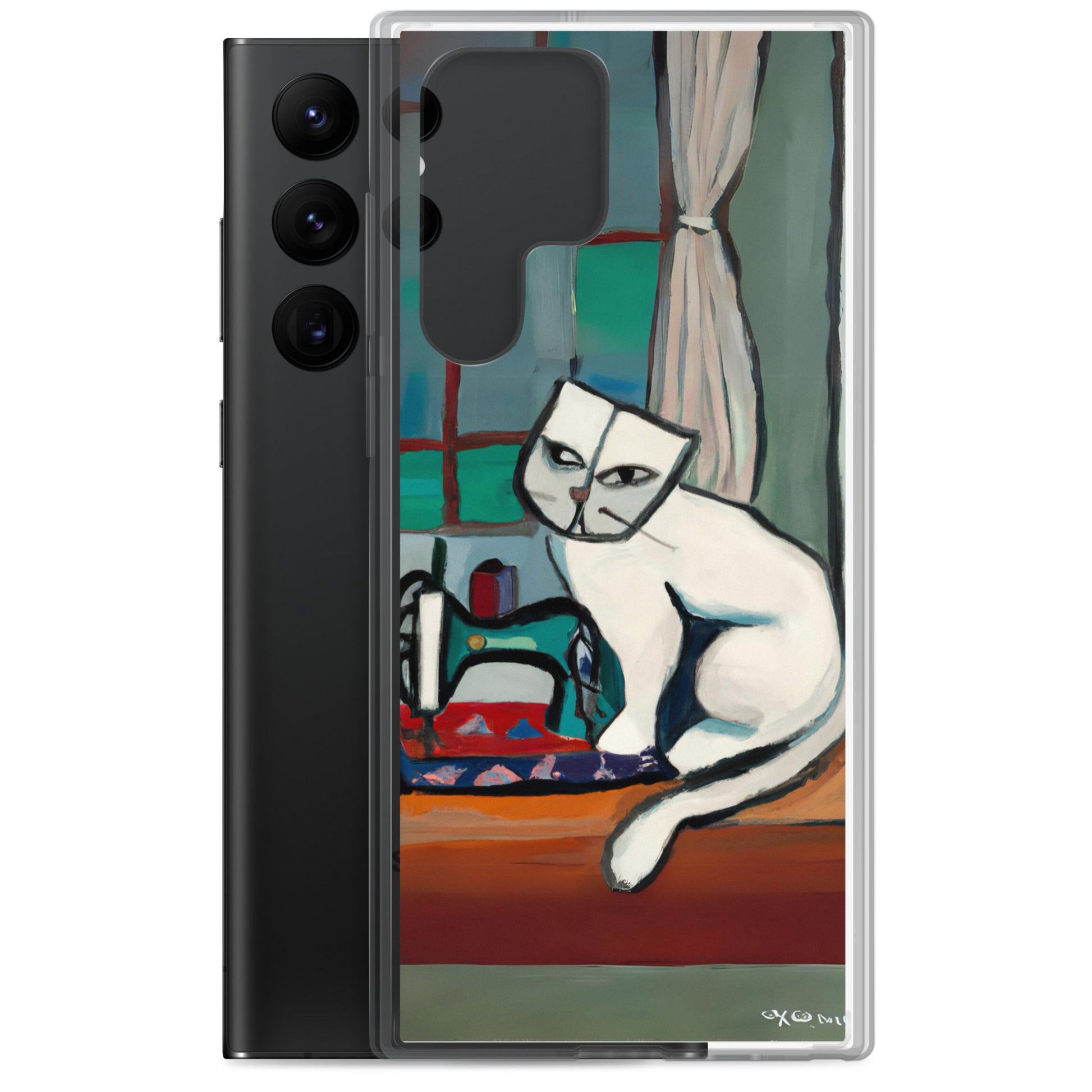 Samsung® Galaxy "Sewing Cats" Clear Phone Case Design – The Perfect Gift for People who Love to Sew