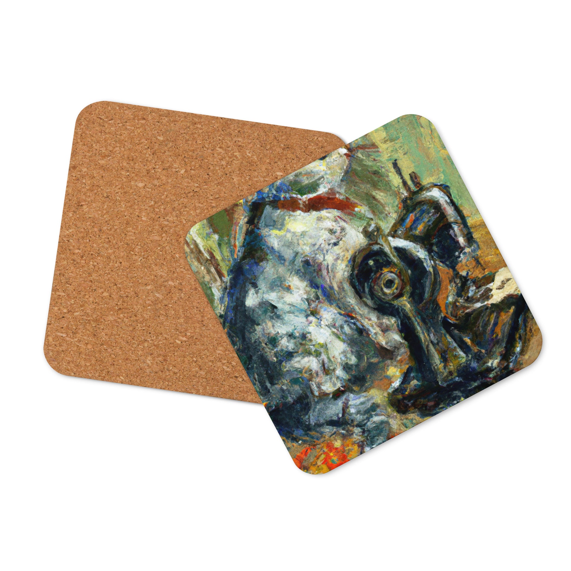 Cork-back Coaster with "Sewing Cat" Graphic - The Perfect Gift for People who Love to Sew