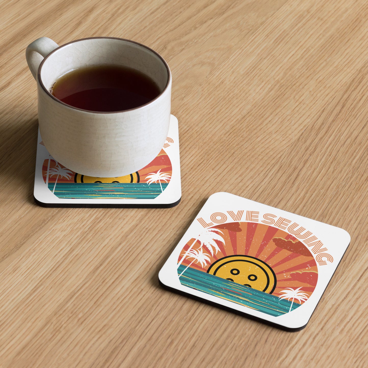 Tropical Love Sewing Cork-back Coaster