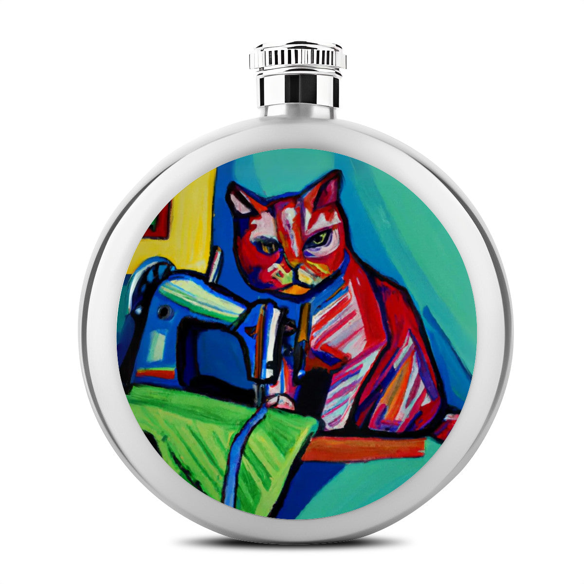 Flask with "Sewing Cats" design – The Perfect Gift for People who Love to Sew