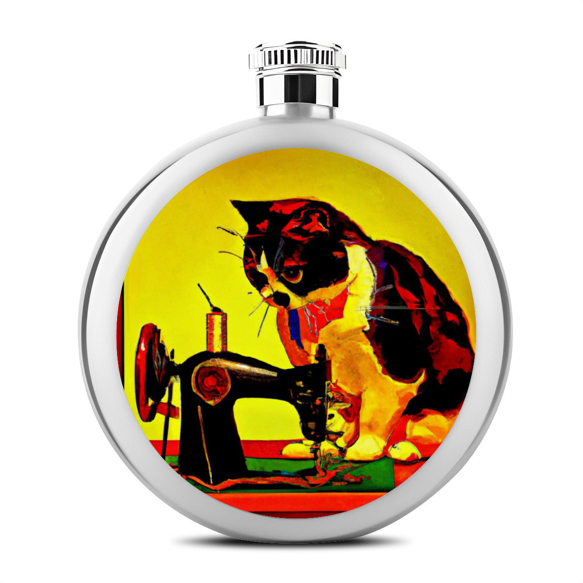 Flask with "Sewing Cats" design – The Perfect Gift for People who Love to Sew