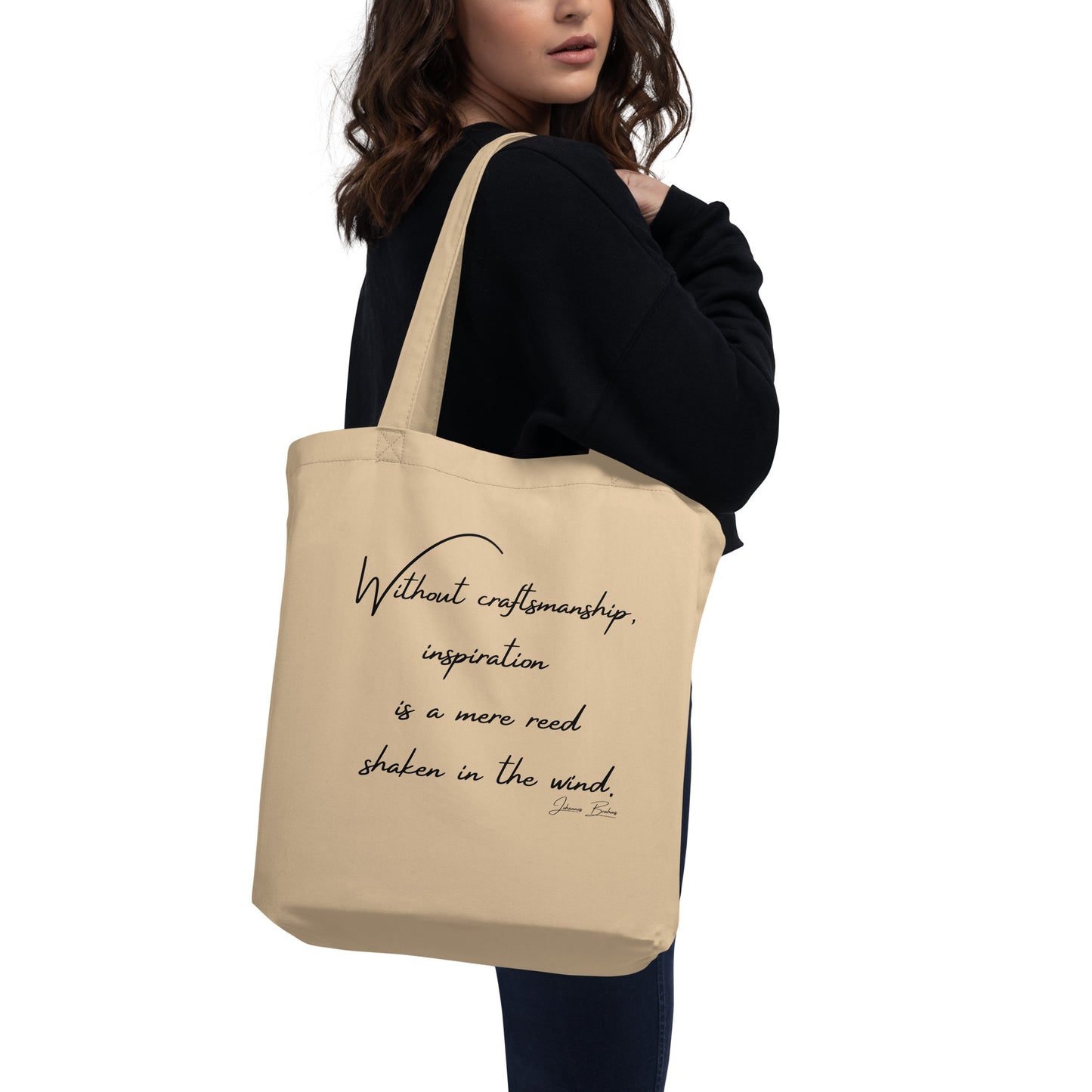 "Craftmanship" Inspirational Quote Graphic Tote Bag Oyster Gifts For People Who Sew