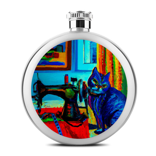 Flask with "Sewing Cats" design – The Perfect Gift for People who Love to Sew