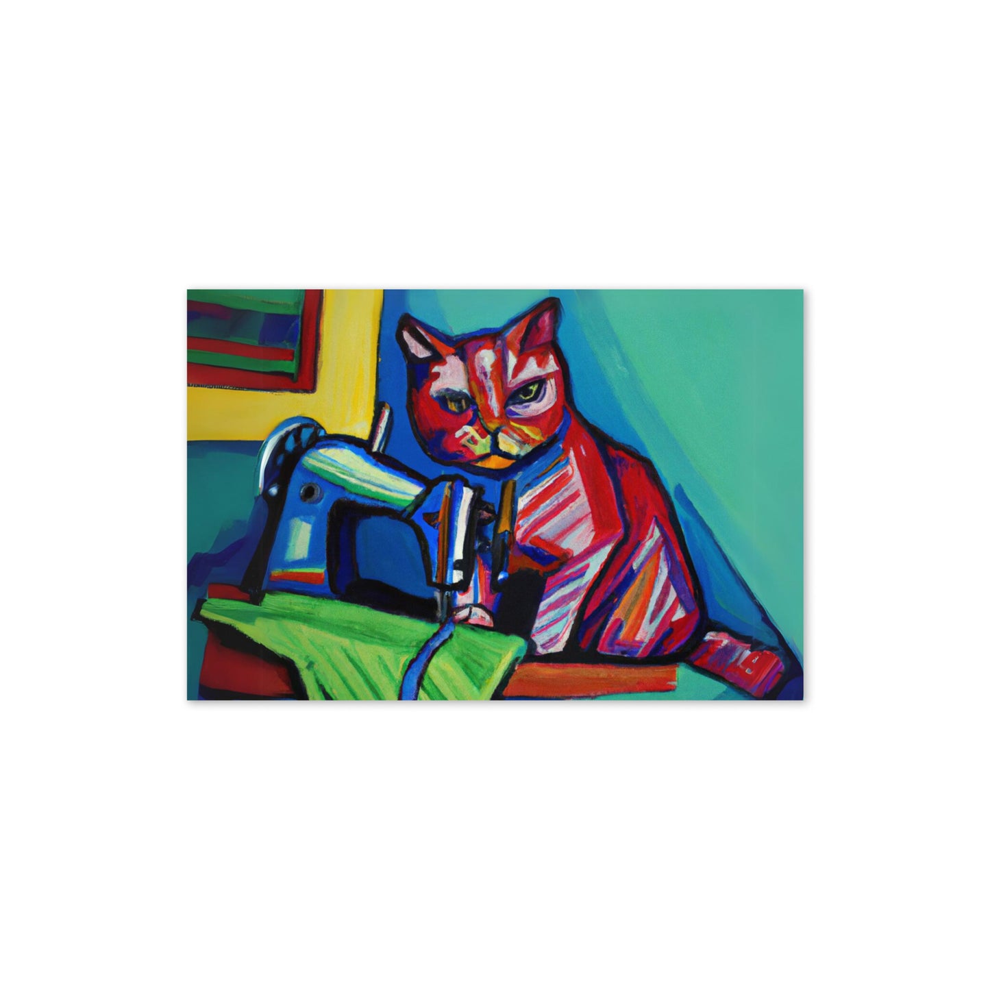 Sewing Cat 25 Birthday Card