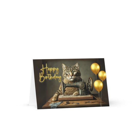 Sewing Bro Gold Birthday Card