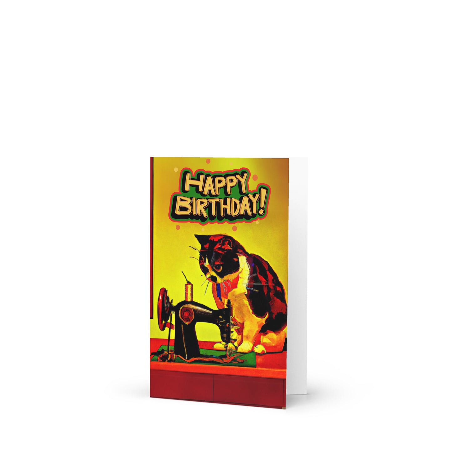 Sewing Cat 23 Birthday Card