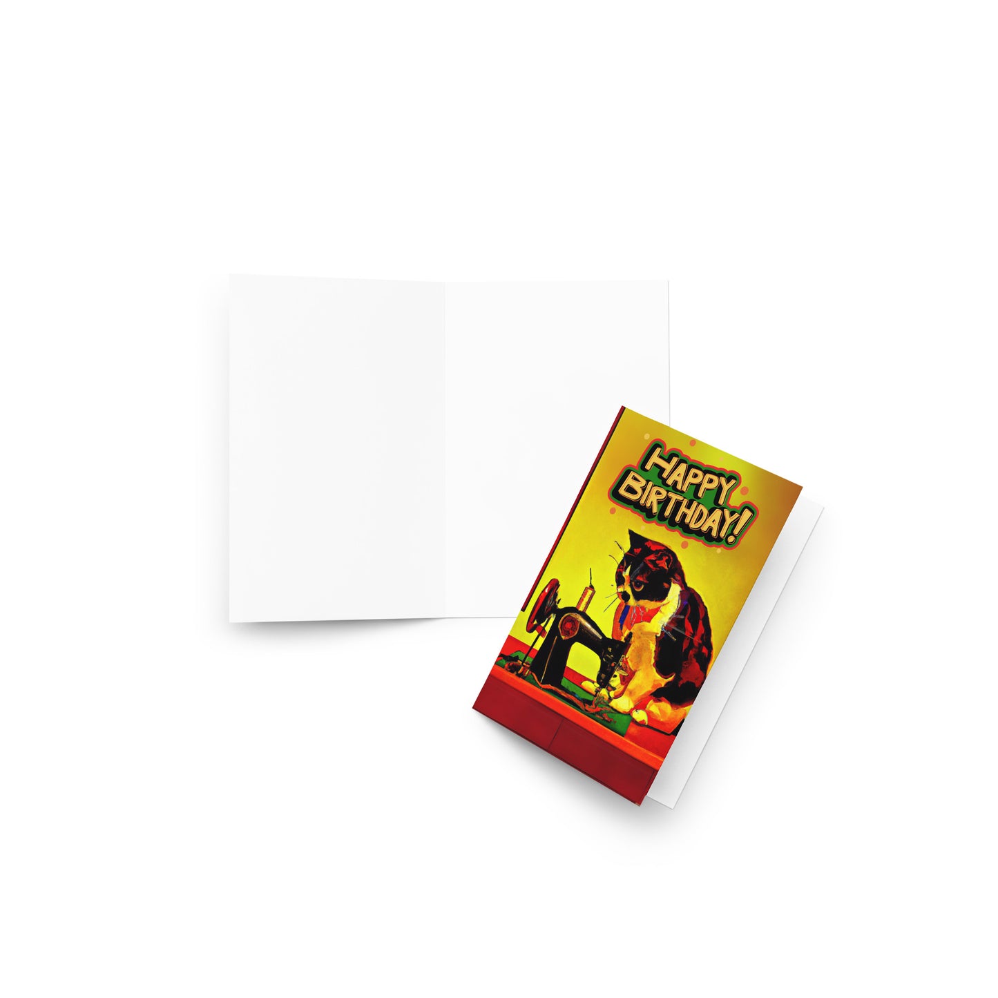 Sewing Cat 23 Birthday Card