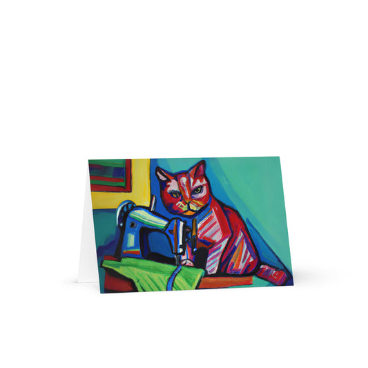 Sewing Cat 25 Blank Card