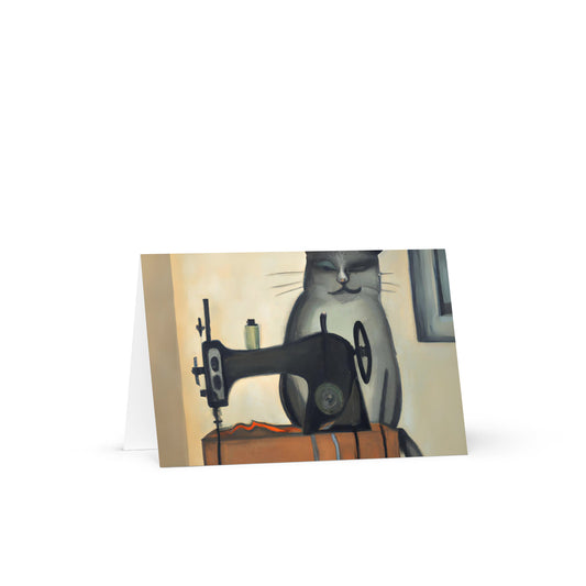 Sewing cat 16 Blank Card
