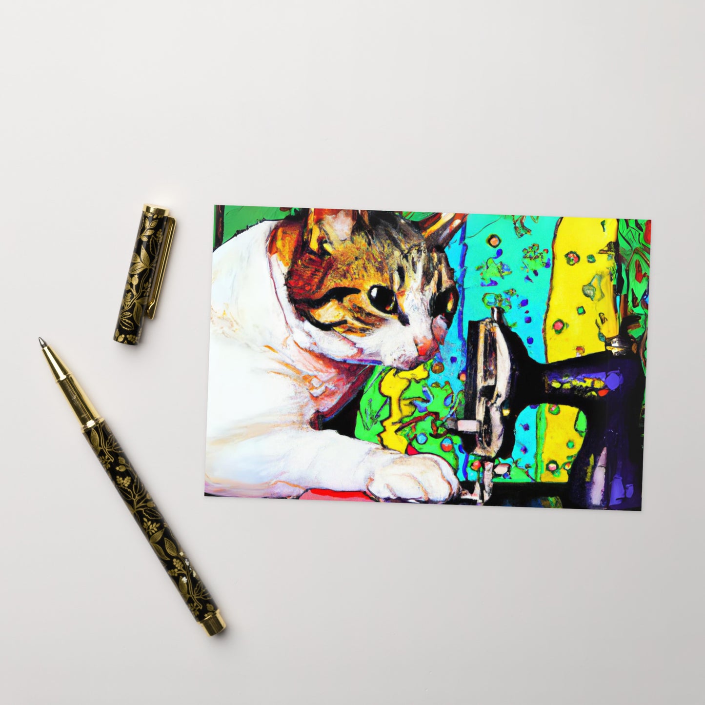 Sewing Cat 22 Blank Card