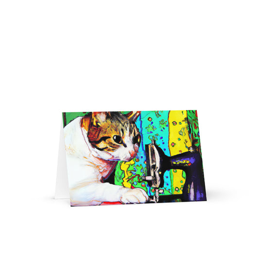 Sewing Cat 22 Blank Card