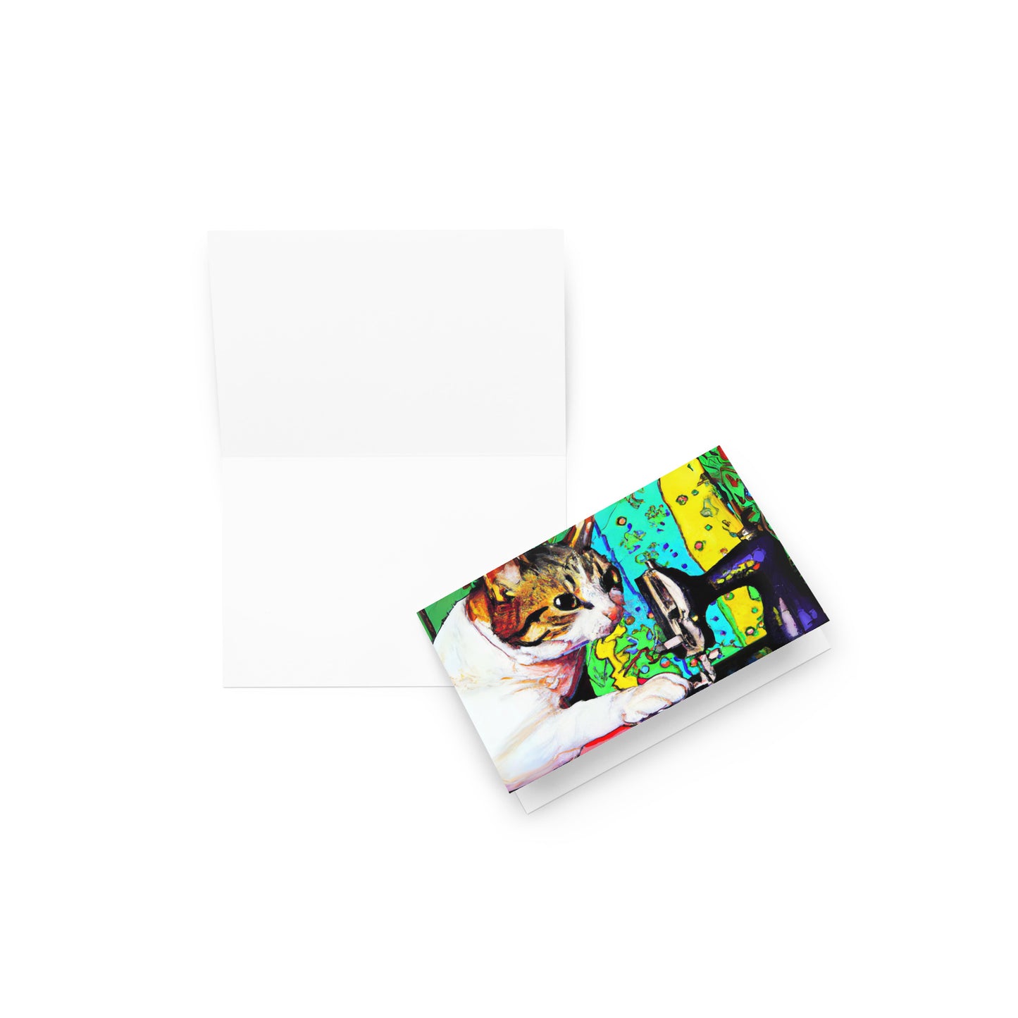 Sewing Cat 22 Blank Card