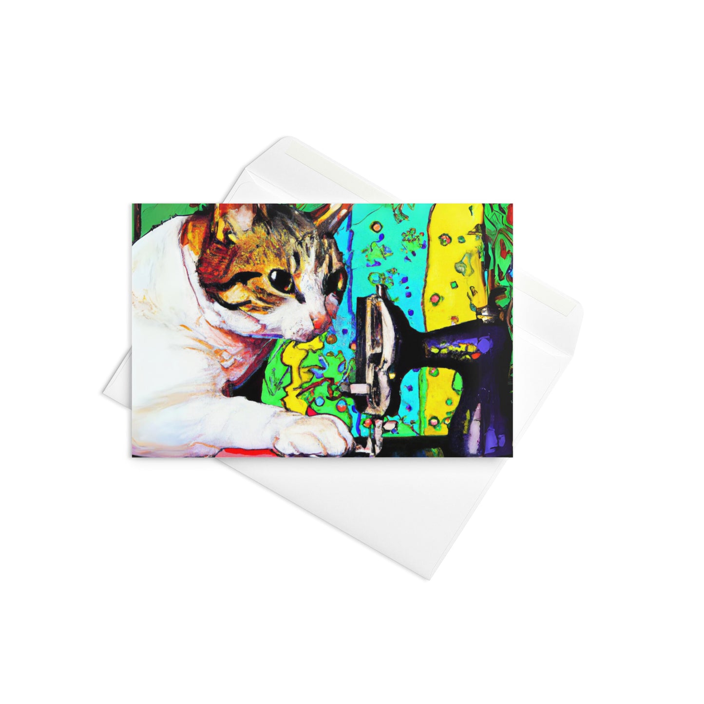 Sewing Cat 22 Blank Card