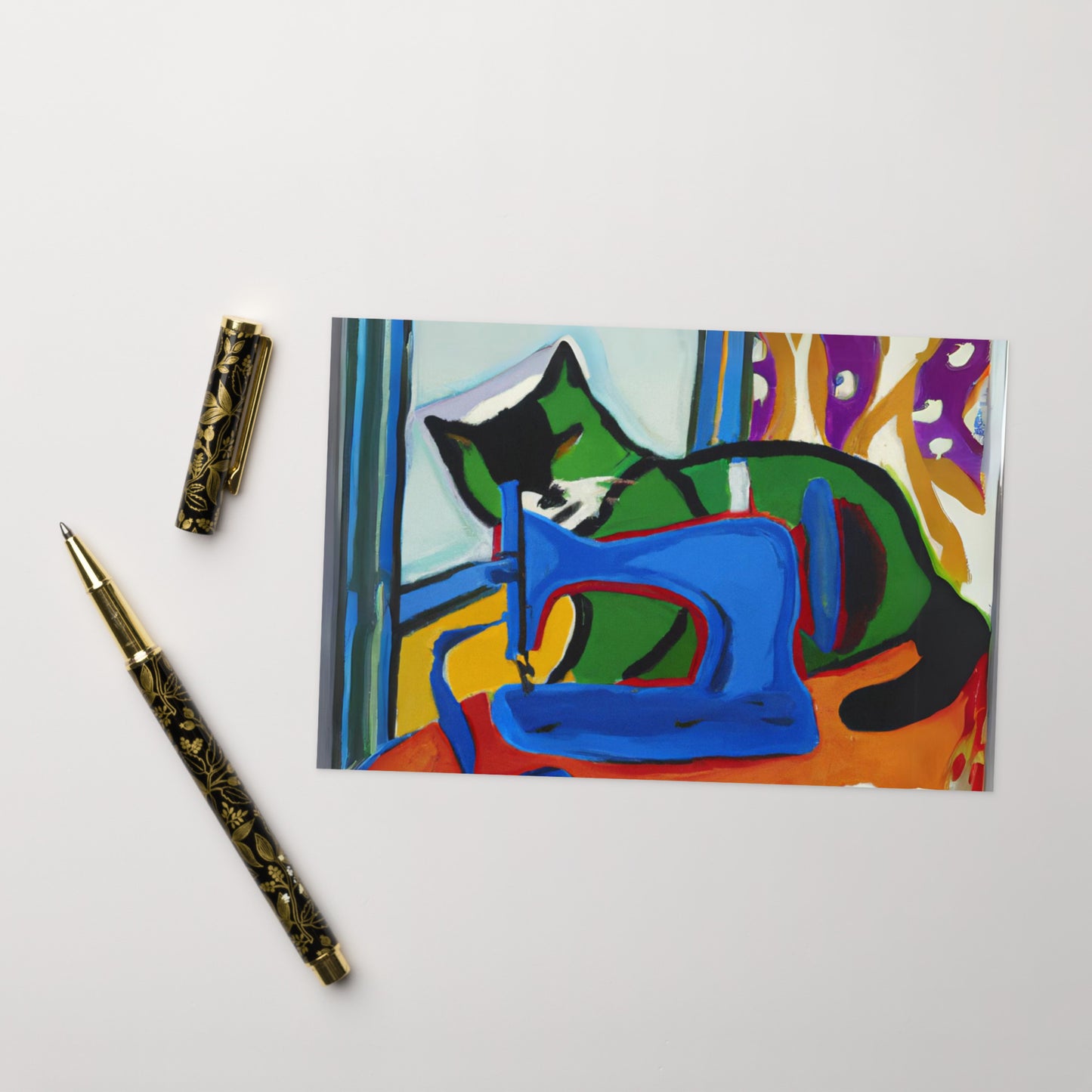 Sewing Cat 15 Blank Card