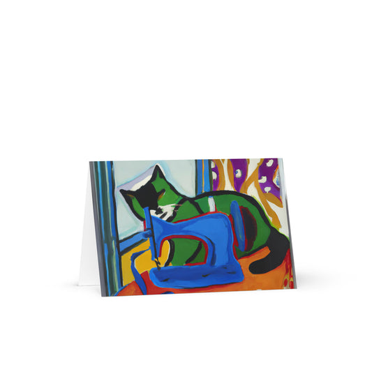 Sewing Cat 15 Blank Card
