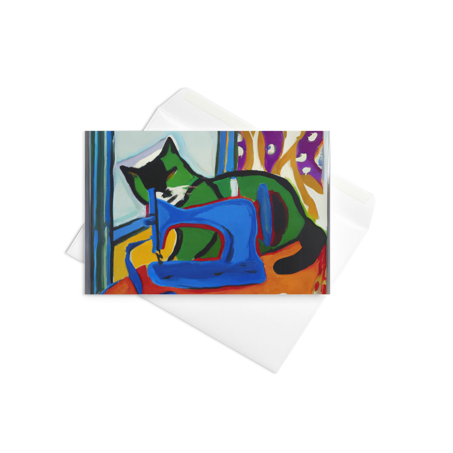 Sewing Cat 15 Blank Card