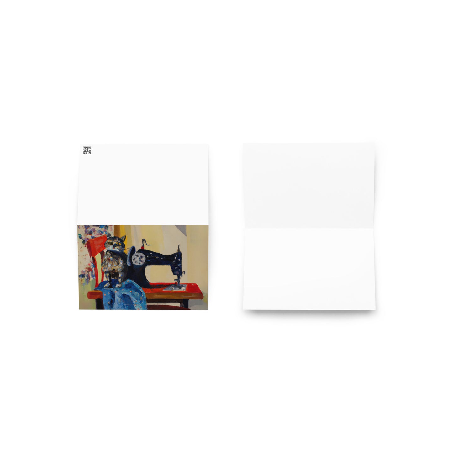 Sewing Cat 2 Blank Card