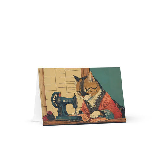 Tailor Cat Blank Card