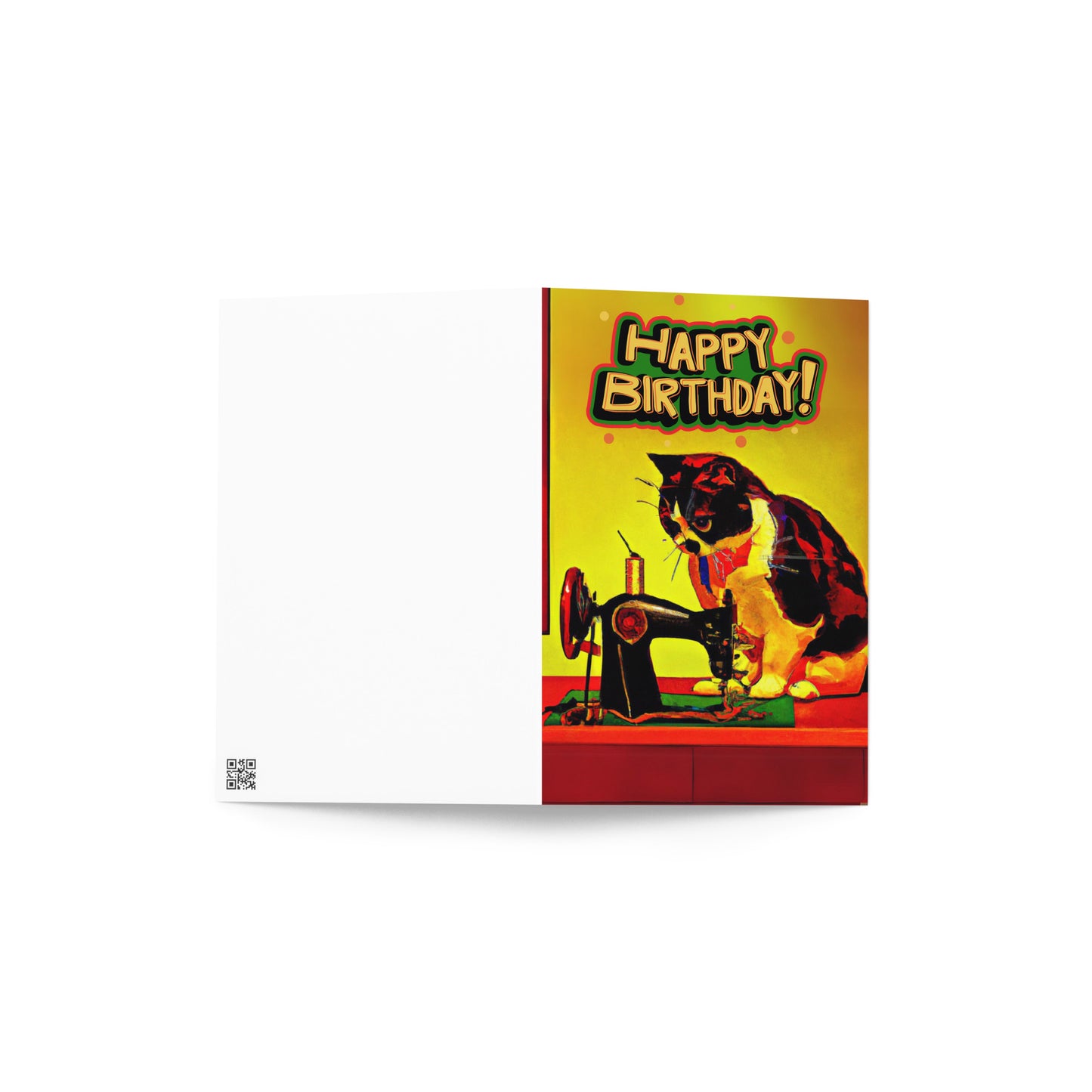 Sewing Cat 23 Birthday Card