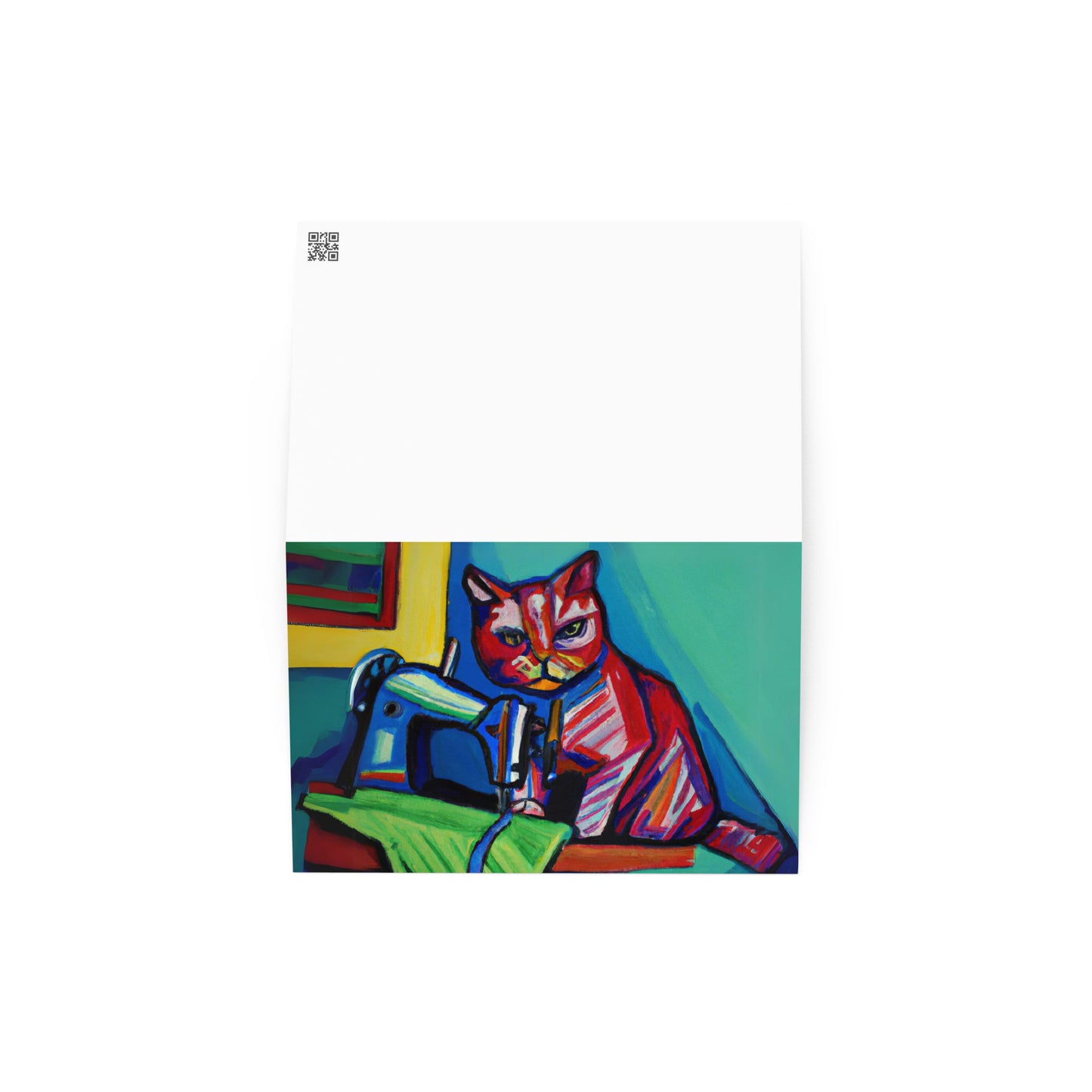 Sewing Cat 25 Blank Card