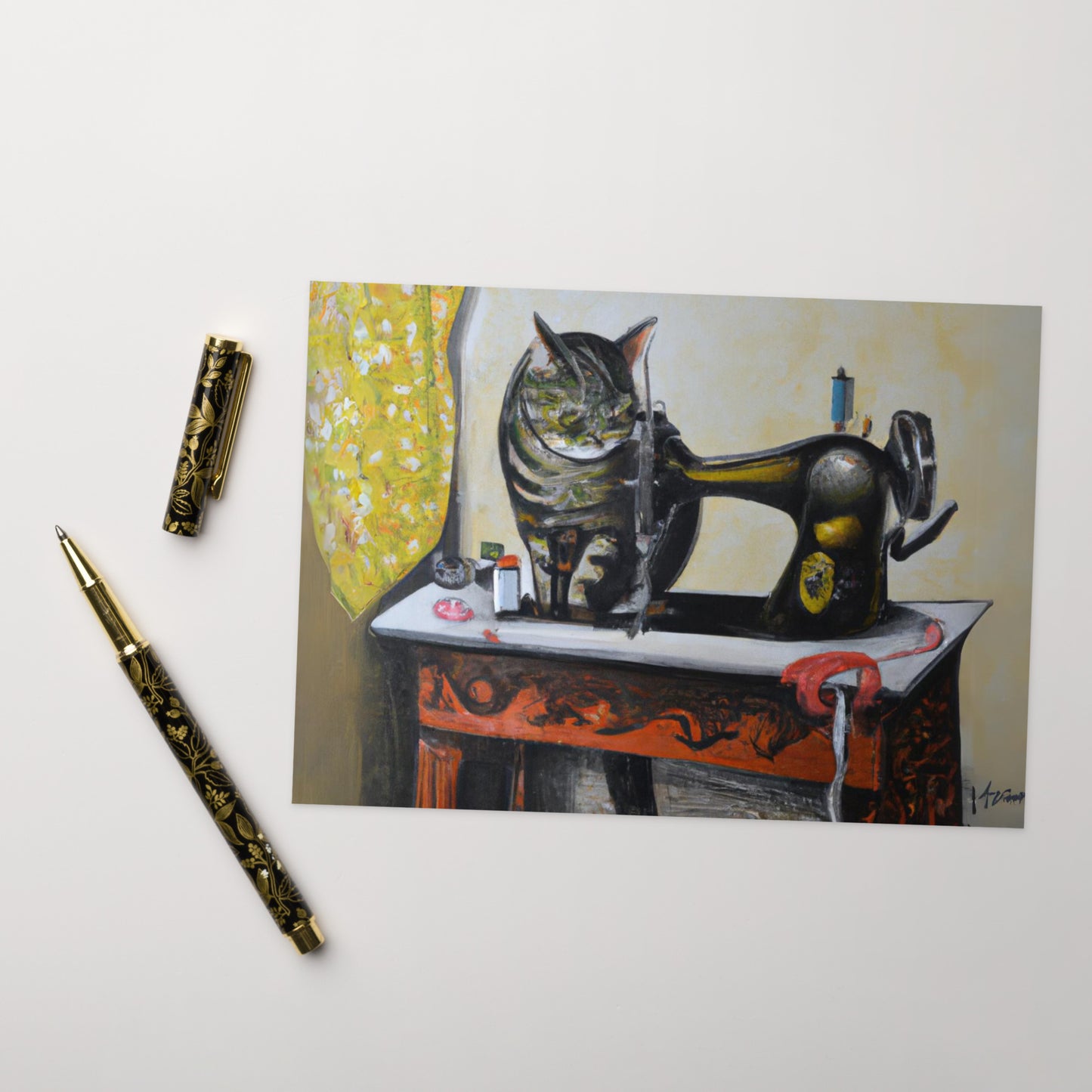 Sewing Cats Greeting card, birthday card for sewing enthusiast, teacher appreciation card, thank you card for cat loving friend