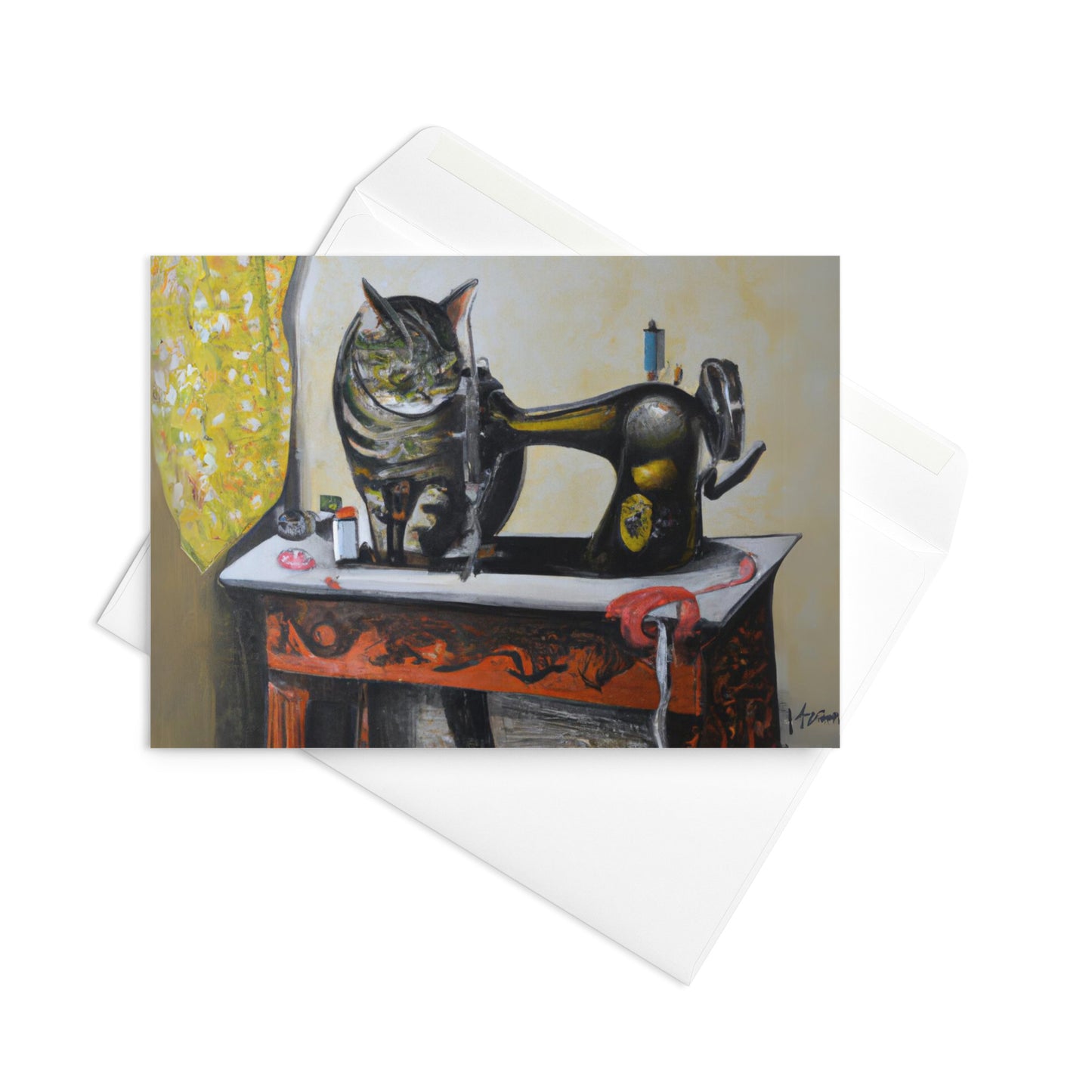 Sewing Cats Greeting card, birthday card for sewing enthusiast, teacher appreciation card, thank you card for cat loving friend