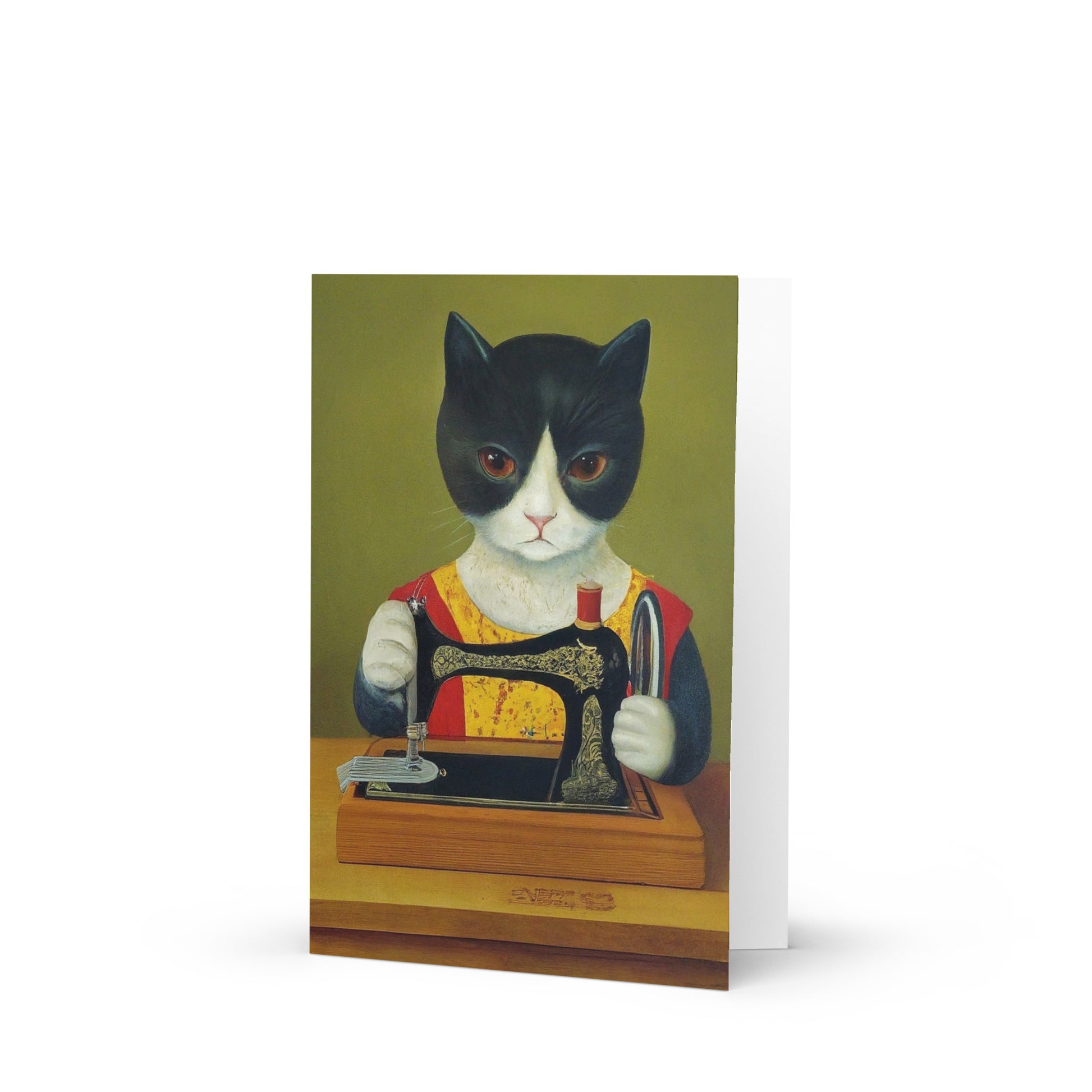 Sewing Cats Greeting card, birthday card for sewing enthusiast, teacher appreciation card, thank you card for cat loving friend