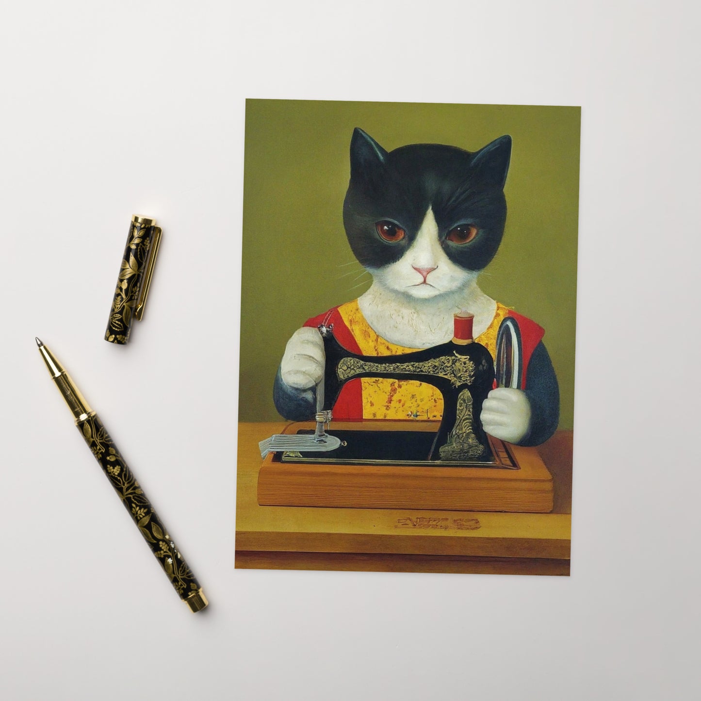 Sewing Cats Greeting card, birthday card for sewing enthusiast, teacher appreciation card, thank you card for cat loving friend