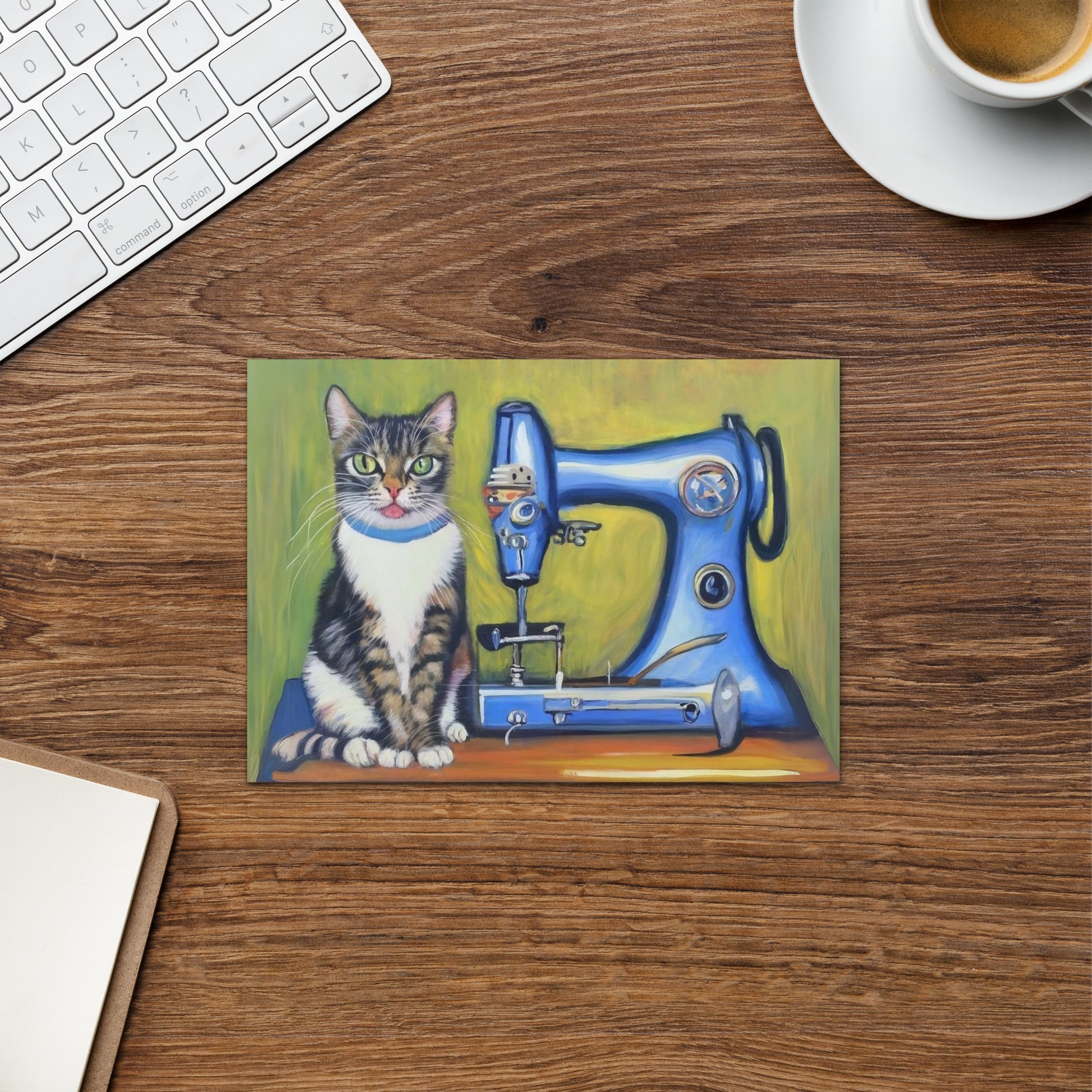 Sewing Cats Greeting card, birthday card for sewing enthusiast, teacher appreciation card, thank you card for cat loving friend